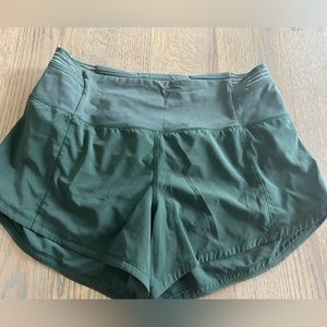 lululemon sage green before dawn run shorts inseam 4”      size 10